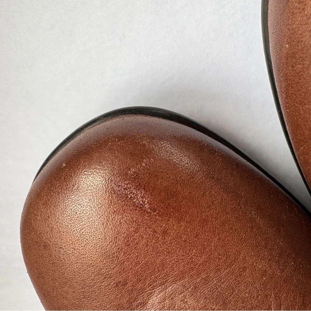 Wolky Comfort Shoes sz 8 Brown Leather Ballet Slip on Heels Walking